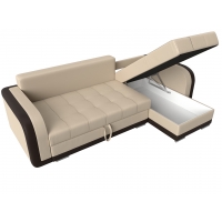 Угловой диван Марсель (экокожа бежевый коричневый) - Изображение 4